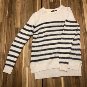 Navy & White Striped Sweater